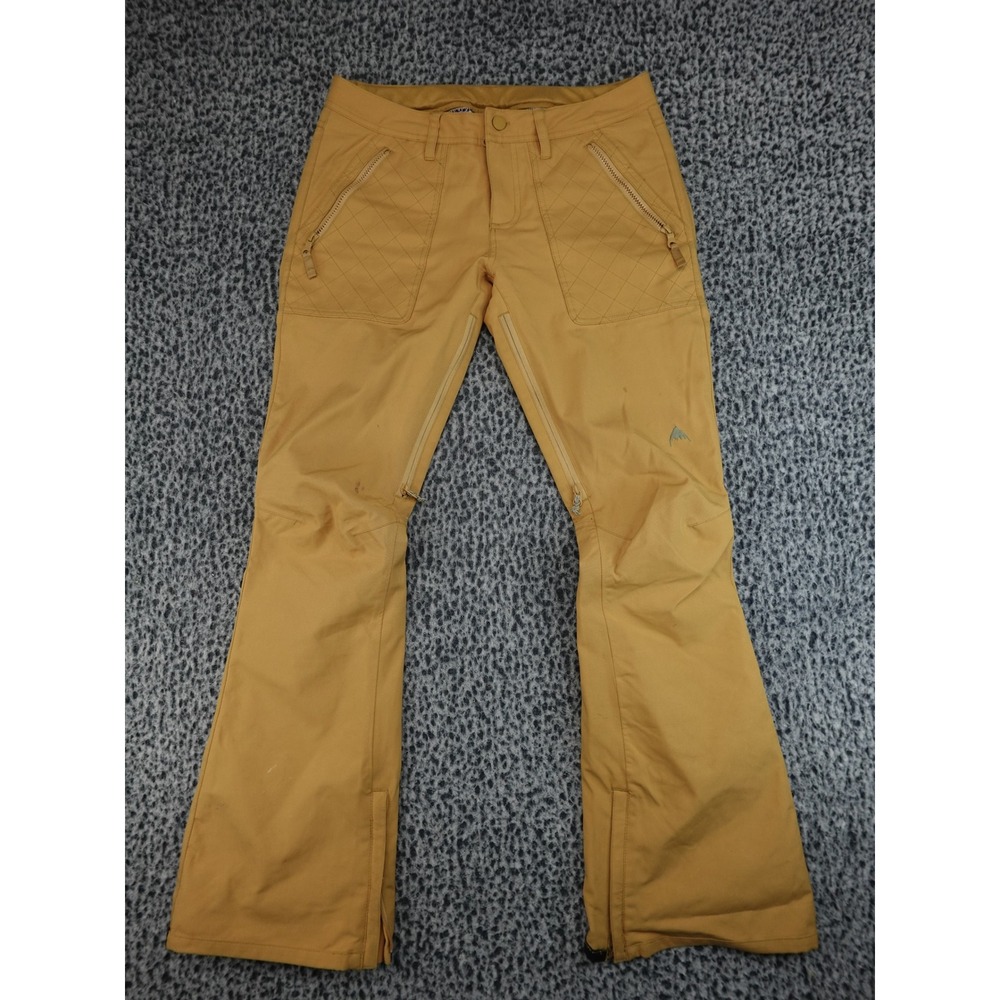 Burton Vida Snowboard Pants Womens‎ Small Yellow Slim Fit Living Lining